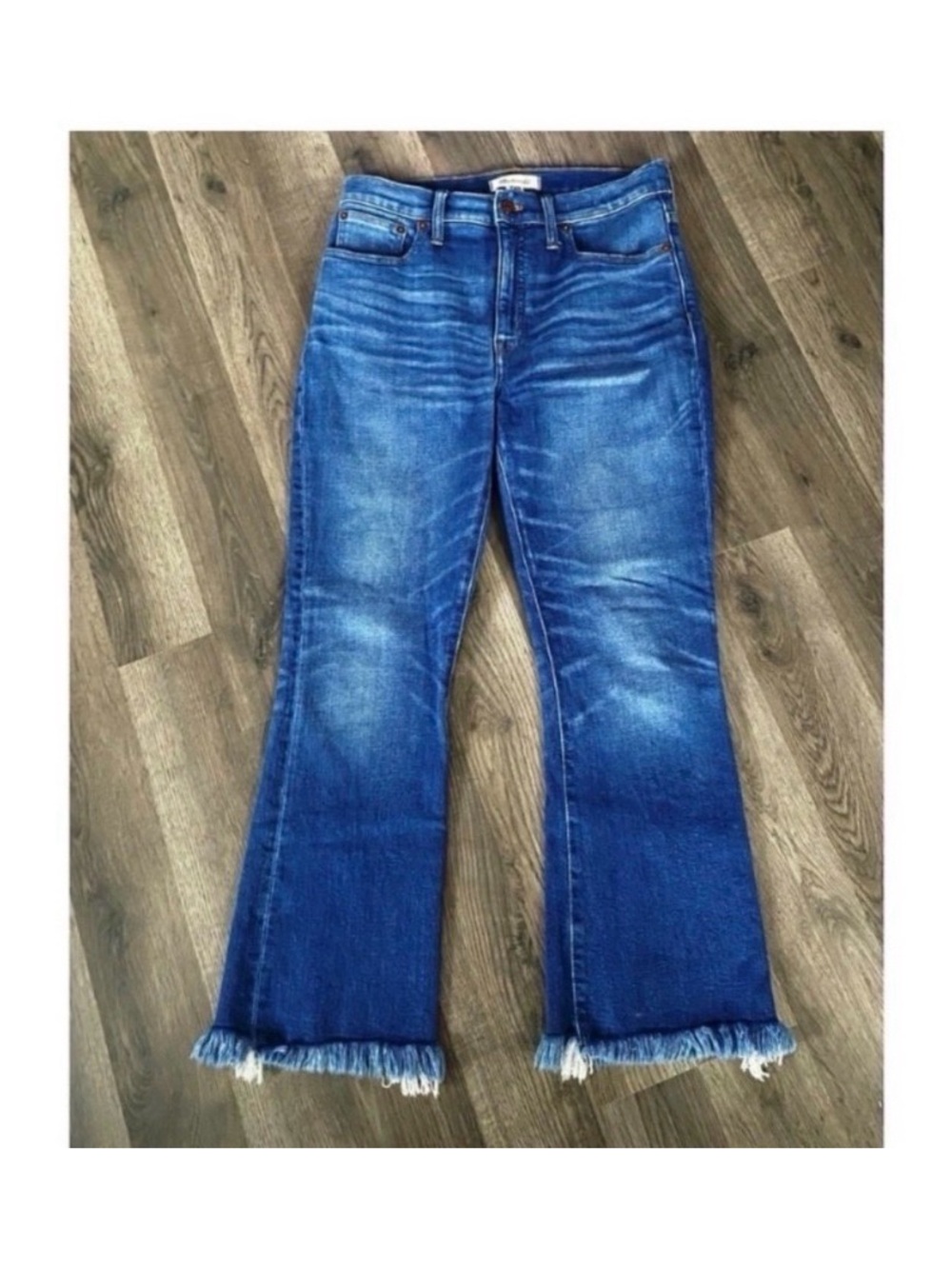 MADEWELL FRINGE CROP FLARE JEANS - Picture 5 of 9